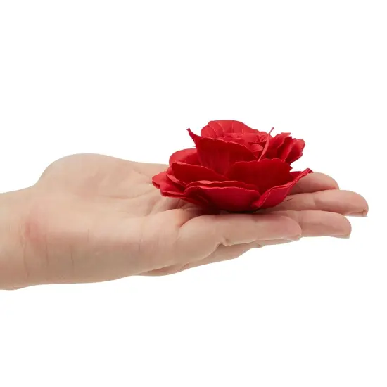 Artificial Red Rose Silk Flower Head for Crafts, Wedding Decor (3.5 In, 36 Pack) {4}