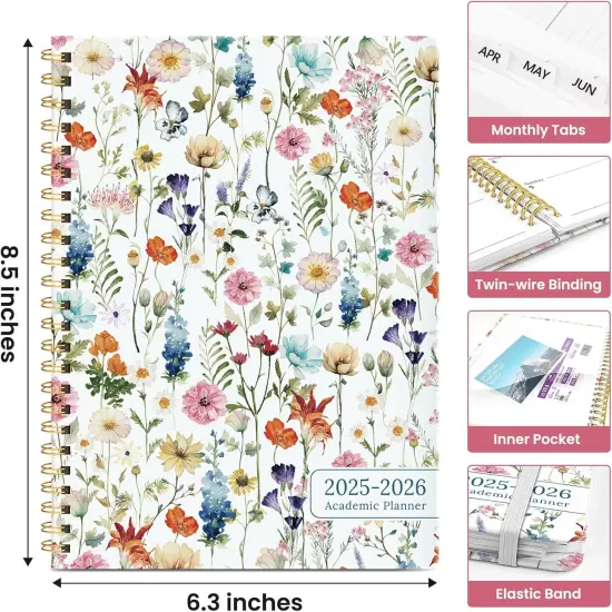 Academic Year Monthly and Weekly Calendar Teacher Planner - Wildflower {4}
