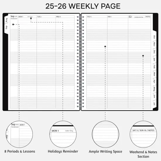 Teacher Planner 2025-2026 - 8&rsquo;&rsquo; x 10&rsquo;&rsquo; with 8 Periods {3}