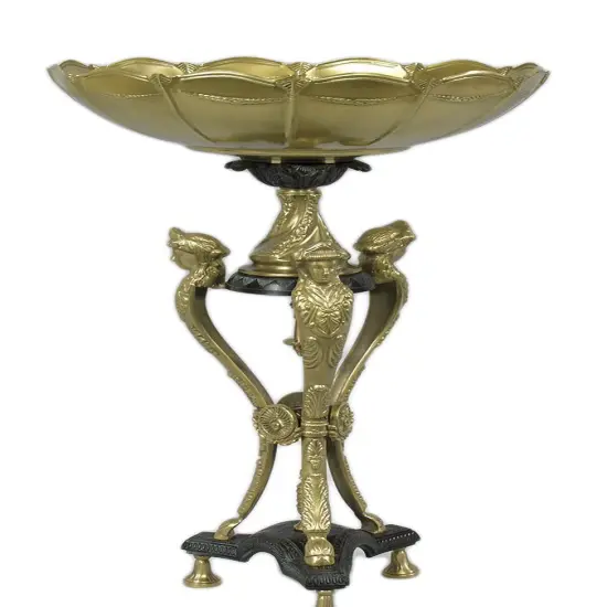 21 Inch Tall Brass Three Leg Compote Gold {3}