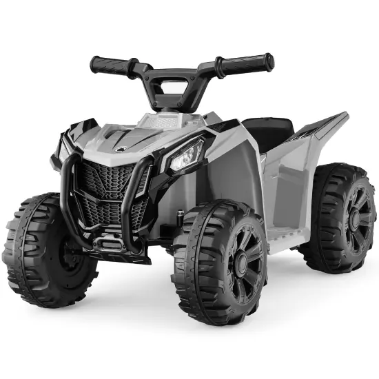 Best Choice Products 6V Kids Ride-On 4-Wheeler Quad ATV Car w/ 1.8mph Max Speed, Treaded Tires Gray {1}