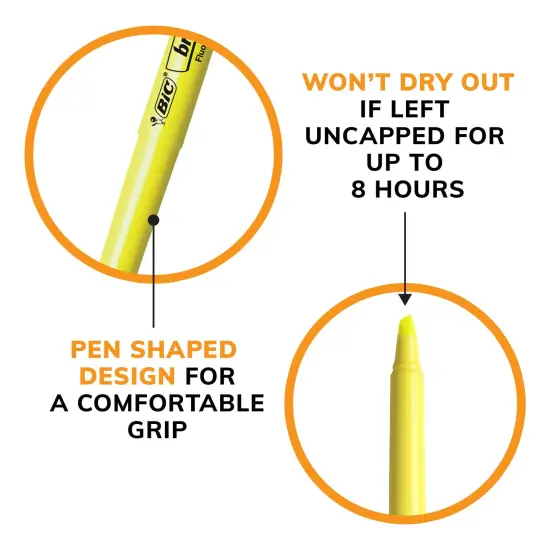 BIC Brite Liner Highlighters, Chisel Tip, 12-Count Pack of Yellow Highlighters, Ideal Highlighter Set for Organizing and Coloring {7}