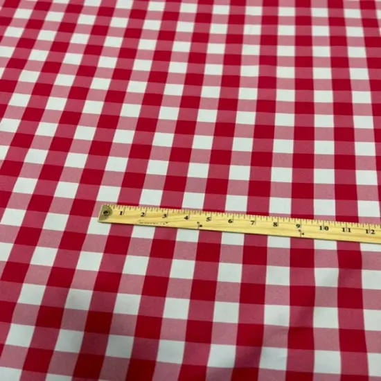 1 Yard Buffalo Check Poly Poplin Fabric 60&rdquo; Wide for Table Runners Curtains & Decor Coral {5}