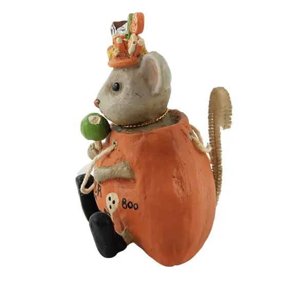 Bethany Lowe 4.25 In Halloween Nibbles Halloween Figurine , Portable Halloween Decor Mouse Trick Or Treat Apple Orange {3}