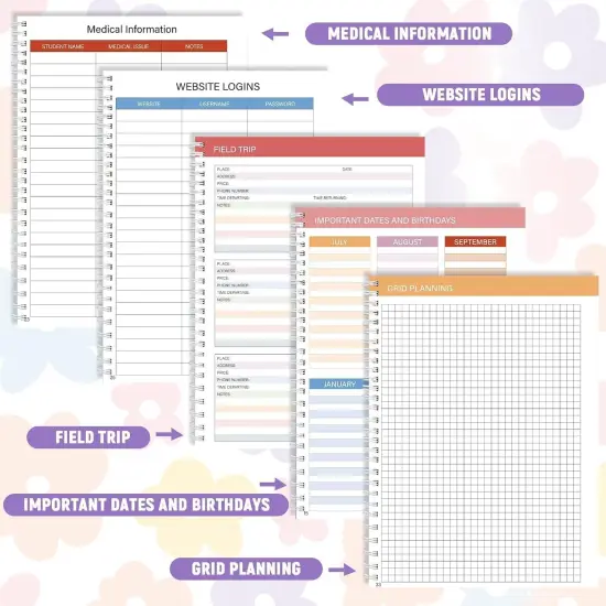 Teacher Planner 2025-2026 - 8.5"x11" (Pastel Flower) {5}