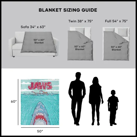 Universal Jaws Silk Touch Sherpa Throw Blanket Squiggle Poster {6}