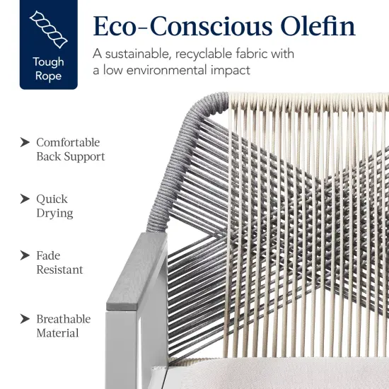 Best Choice Products Set of 2 Indoor/Outdoor Aluminum Woven Rope Dining Chairs w/ Armrests Gray/Meteor {3}