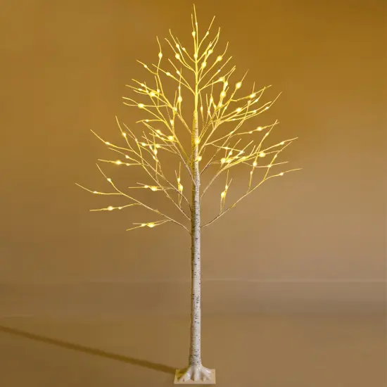 Costway 2ft/ 4ft/ 5ft/ 6ft Pre-lit White Twig Birch Tree for Christmas Holiday w/ LED Lights {10}
