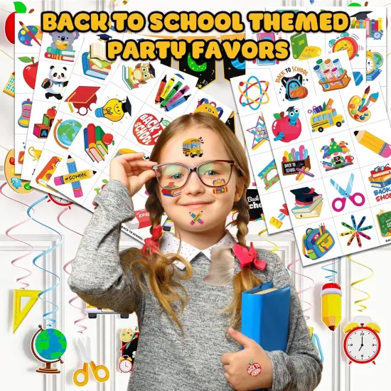 96 PCS Back to School Pre-Cut Temporary Tattoos for Kids {2}