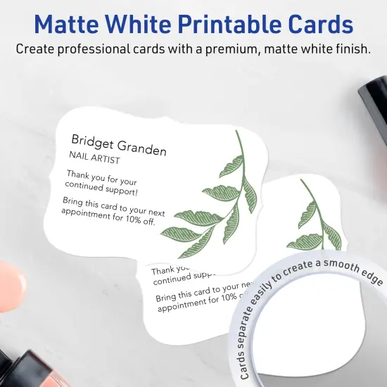 Avery Matte White Invitation Cards, 5" x 7" Rectangle Flourished Edge {2}