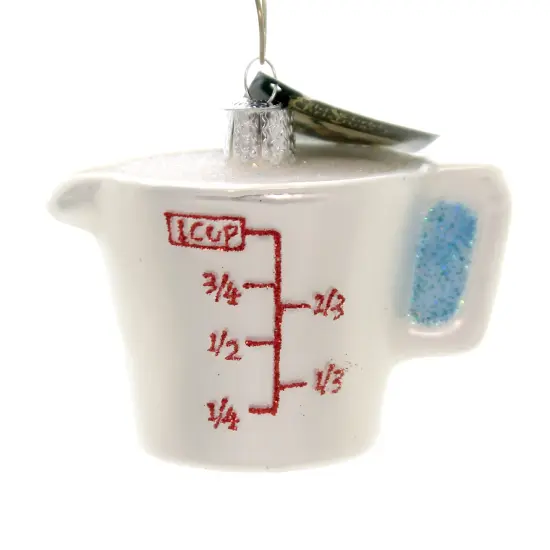 Old World Christmas 2.5 Inch Measuring Cup Tree Ornament , Ingredients White {1}