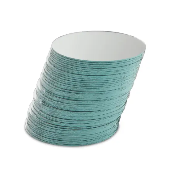 50-Pack of Small Round Mirrors for Crafts, 4-Inch Glass Tile Circles for Wall and Table Decor, Mosaics, DIY Home Projects, Decorations, Arts and Crafts Supplies Blue {6}