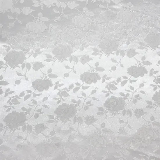 1 Yard white Jacquard Satin Reversible Fabric for Wedding Tablecloths Drapery Garments Crafts 58/60 Inches Width {1}