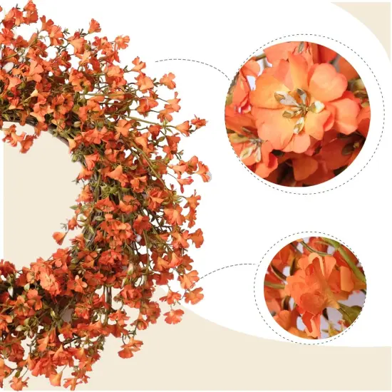 Fall Orange Forsythia Wreath - 22 Inch {2}