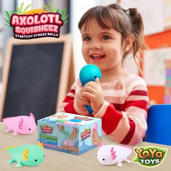 4 Pack Mini Squishy Animal Toy - Axolotl {5}