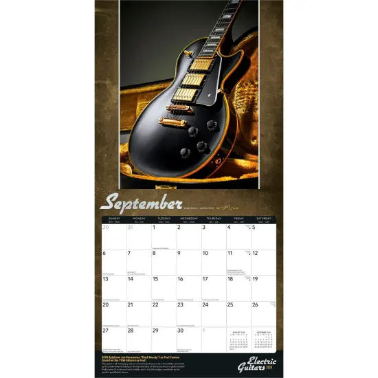Electric Guitars | 2026 12 x 24 Inch (Hanging) Monthly Square Wall Calendar | Foil Stamped Cover | Plastic-Free {4}