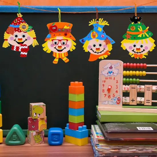 24 Sets Fall Craft Kits for Kids - Scarecrow Ornaments {4}