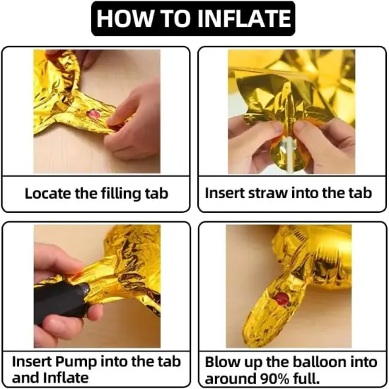 Gold Happy Birthday Banner Balloon Foil {4}