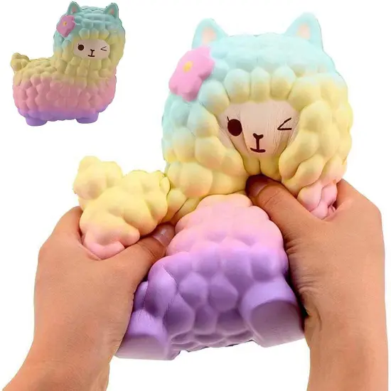 Rainbow Jumbo Sheep Alpaca Squishies {3}