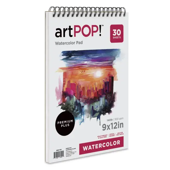 artPOP! Watercolor Pad, 9" x 12", 30 Sheets, Spiral Bound, Acid-Free Paper, 140lb (300gsm), Perfect for Most Wet & Dry Media, Ideal for Beginners, Students, Artists {2}