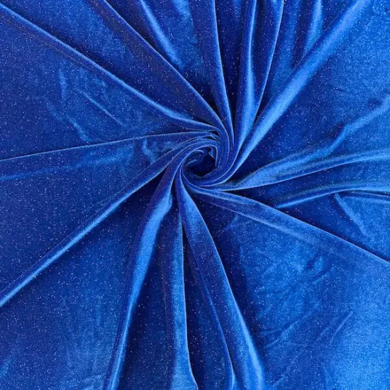 1 Yard Misty Glitter Velvet Fabric for Costumes Apparel Cosplay Dresses Crafts 60 Inches Width Royal Blue {1}