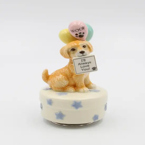 Ceramic Golden Retriever Dog Music Box, Home D&eacute;cor, Gift for Her, Gift for Mom, Kitchen D&eacute;cor, Dog Lover Gift, Pet Loss Gift {2}