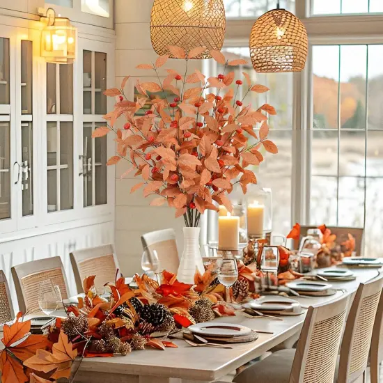 8PCS Artificial Fall Eucalyptus Stems {4}