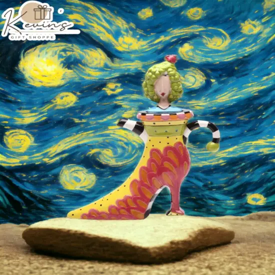 Ceramic Blonde Lady above High Heel Shoe Teapot, Gift for Her, Gift for Mom, Kitchen D&eacute;cor, Tea Party D&eacute;cor, Caf&eacute; D&eacute;cor, Kitchen Decor {1}