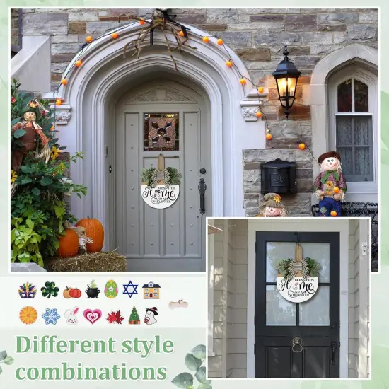 Interchangeable Wooden All Season Welcome Sign {5}