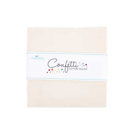 Confetti Cotton 5" Square Pack (Charm Pack / 5" Stacker) in Ivory byfor Riley Blake (5-120-IVORY-42) {1}
