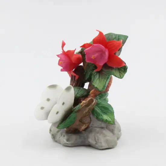 Ceramic Butterfly with Columbine Flower Figurine, Home D&eacute;cor, Gift for Her, Gift for Mom, Nature Lover Gift {4}