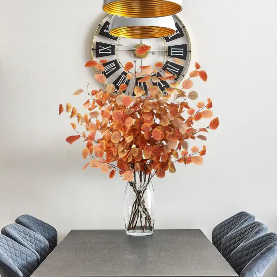 6 Pcs Artificial Fall Eucalyptus Stems {4}