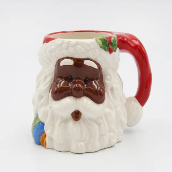 Ceramic African American Santa Claus Mug, Home D&eacute;cor, Gift for Her, Gift for Mom, Kitchen D&eacute;cor, Christmas D&eacute;cor {3}