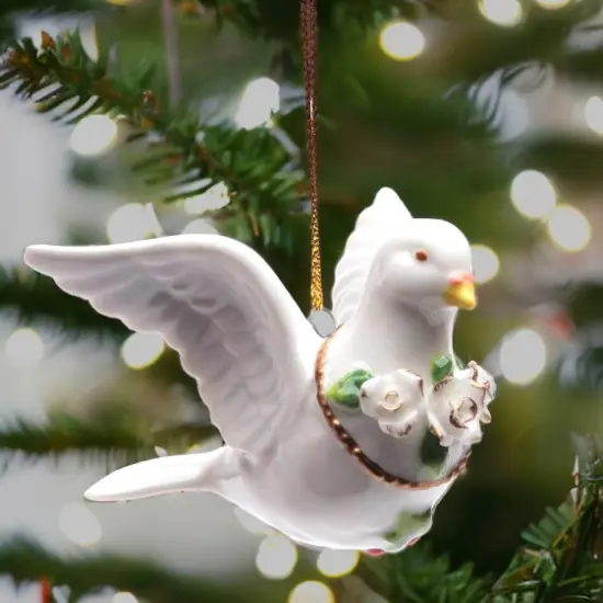 Ceramic Christmas Fantasia Dove Ornament, Home D&eacute;cor, Gift for Her, Mom, Him, Dad, Christmas tree D&eacute;cor, Wall Decor {2}