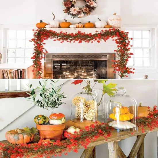 Fall Leave,Fall Fake Plants,Fall Eucalyptus Garland(Salmon) {4}