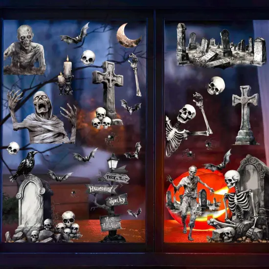 8 Sheet Large Halloween Window Clings Sticker {5}