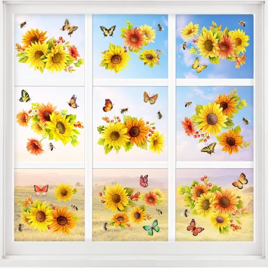 Sunflower Window Clings Large Size Sunflower Window Decals Fall {2}