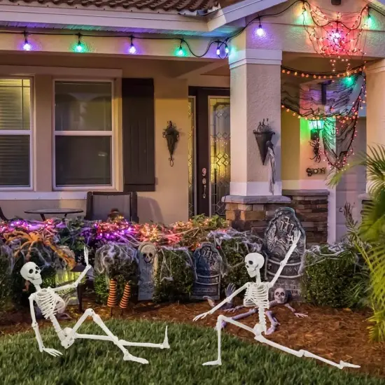 2 Pack 36'' Halloween Skeleton Decorations - 3ft {4}