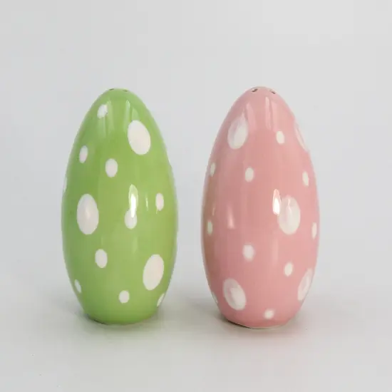 Ceramic Spotted Pink and Green Easter Egg Salt and Pepper Shakers, Gift for Her, Gift for Mom, Kitchen D&eacute;cor, Spring D&eacute;cor, Easter D&eacute;cor {4}