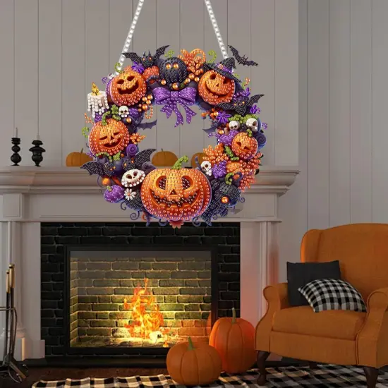 Diamond Art Painting Hanging Kit for Adult(Halloween Pumpkin) {4}