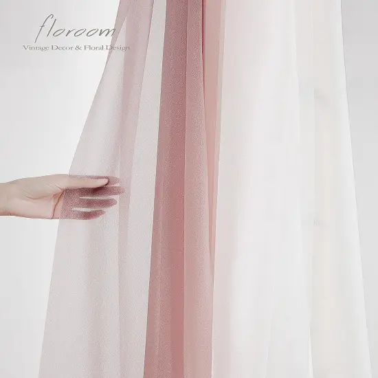 Wedding Arch Draping Fabric 3 Panels 20Ft Chiffon Fabric Drapes Arbor Drapery Wedding Ceremony Reception Swag Decorations (Dusty Rose +Blush +White) {3}
