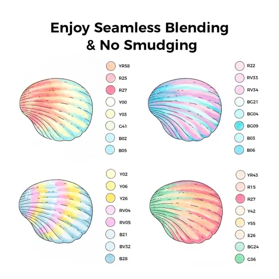 Ohuhu Honolulu 48/96 Pastel Colors Markers Alcohol Based - Brush & Chisel Dual Tips - Sweetness & Blossoming Color Sets {5}