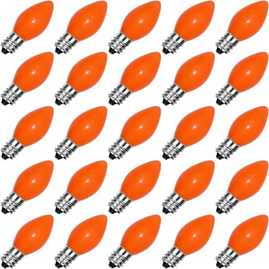 25 Pack C7 Christmas Replacement Bulbs {1}