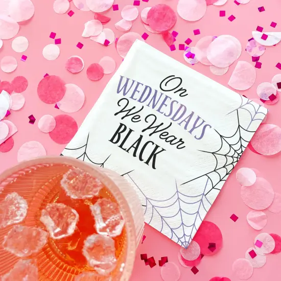 Big Dot of Happiness Goth Girl Napkins, Black and Purple Halloween or Gothic Birthday Party Decor, White 3-Ply Paper Beverage Napkins - 24 Count {5}