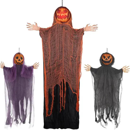 3 Pack Pumpkins Ghost Spooky Skeleton {4}