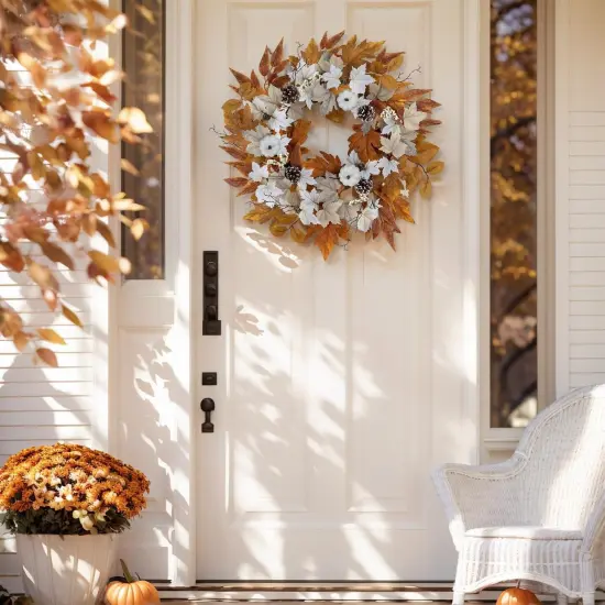 Autumn Fall Wreath with Lights - Multicolored {4}