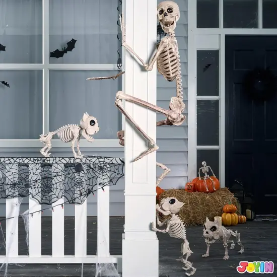5.6 FT Halloween Posable Life Size Skeleton - Yellow {5}