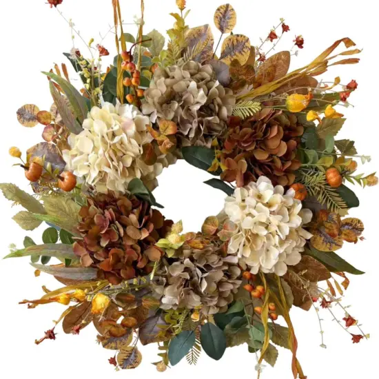 24 Inch Fall Wreaths - Rustic Hydrangea {1}