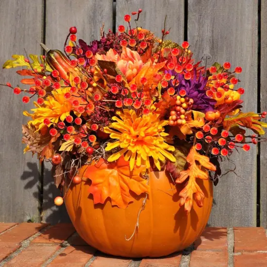 40 Pcs Fall Artificial Berry Stems Branches - Orange {4}