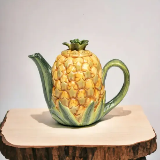 Ceramic Pineapple Teapot, Gift for Her, Gift for Mom, Tea Party D&eacute;cor, Caf&eacute; D&eacute;cor, Farmhouse D&eacute;cor {2}